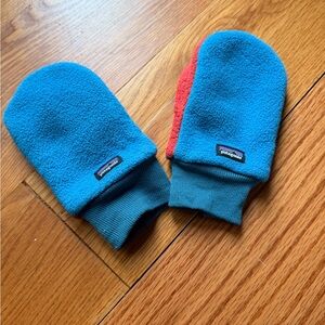 Patagonia Kids' Fleece Pita Mittens - Blue and Red